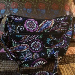 Vera Bradley Colorful Black Paisley Cross-body